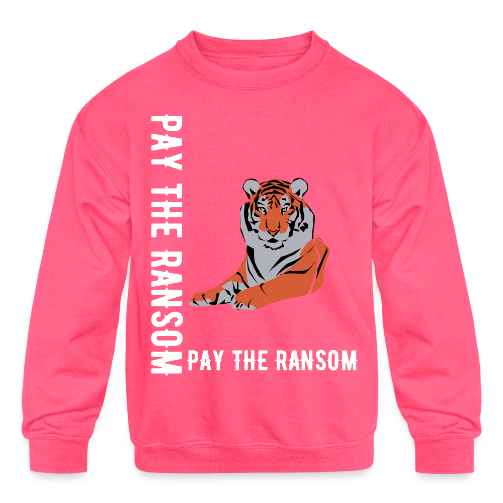 Pay The Ransom Kids' Crewneck Sweatshirt - neon pink