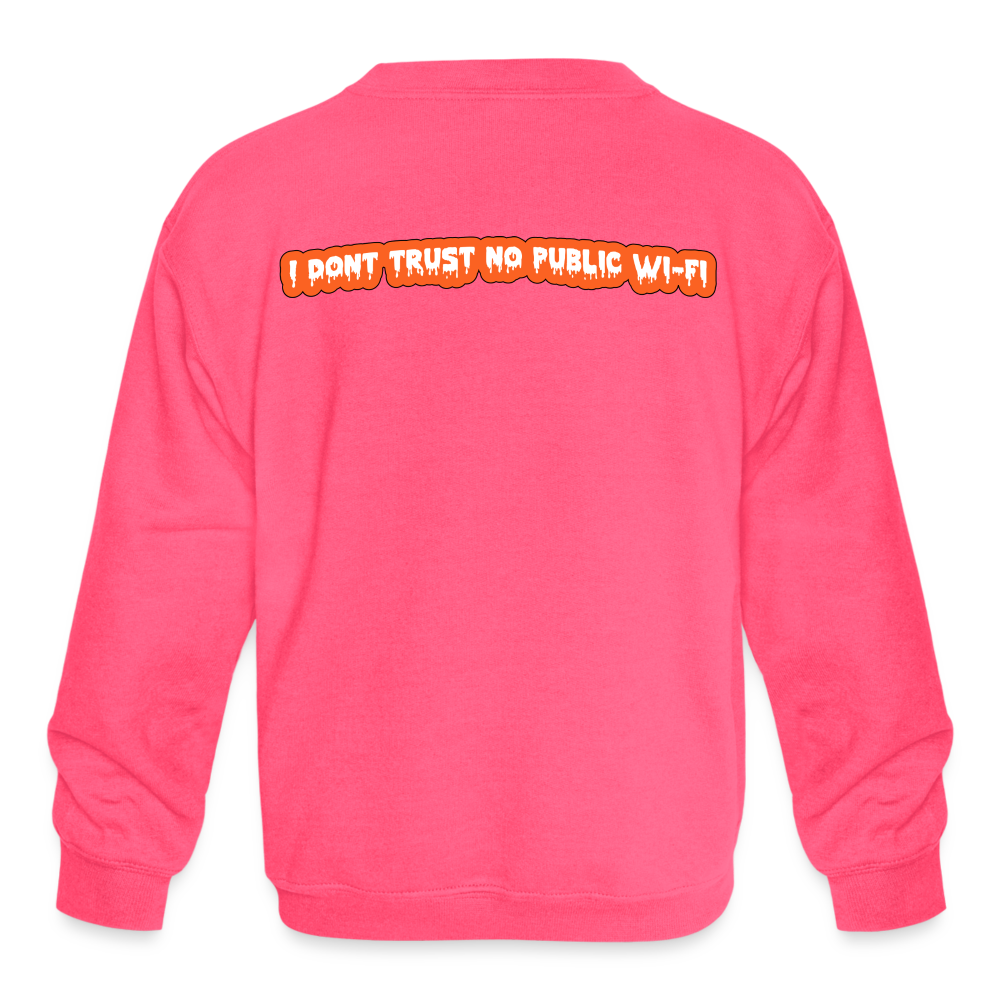 Pay The Ransom Kids' Crewneck Sweatshirt - neon pink